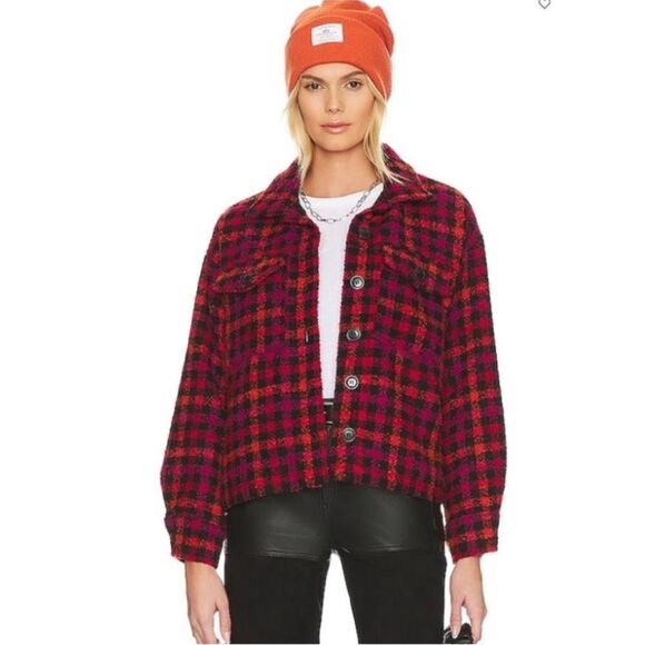 Sanctuary The Shacket Plaid Jacket NEW Size XL Wool Blend - Picture 1 of 10